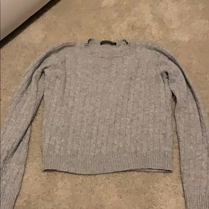 Grey cable knit sweater lightweight